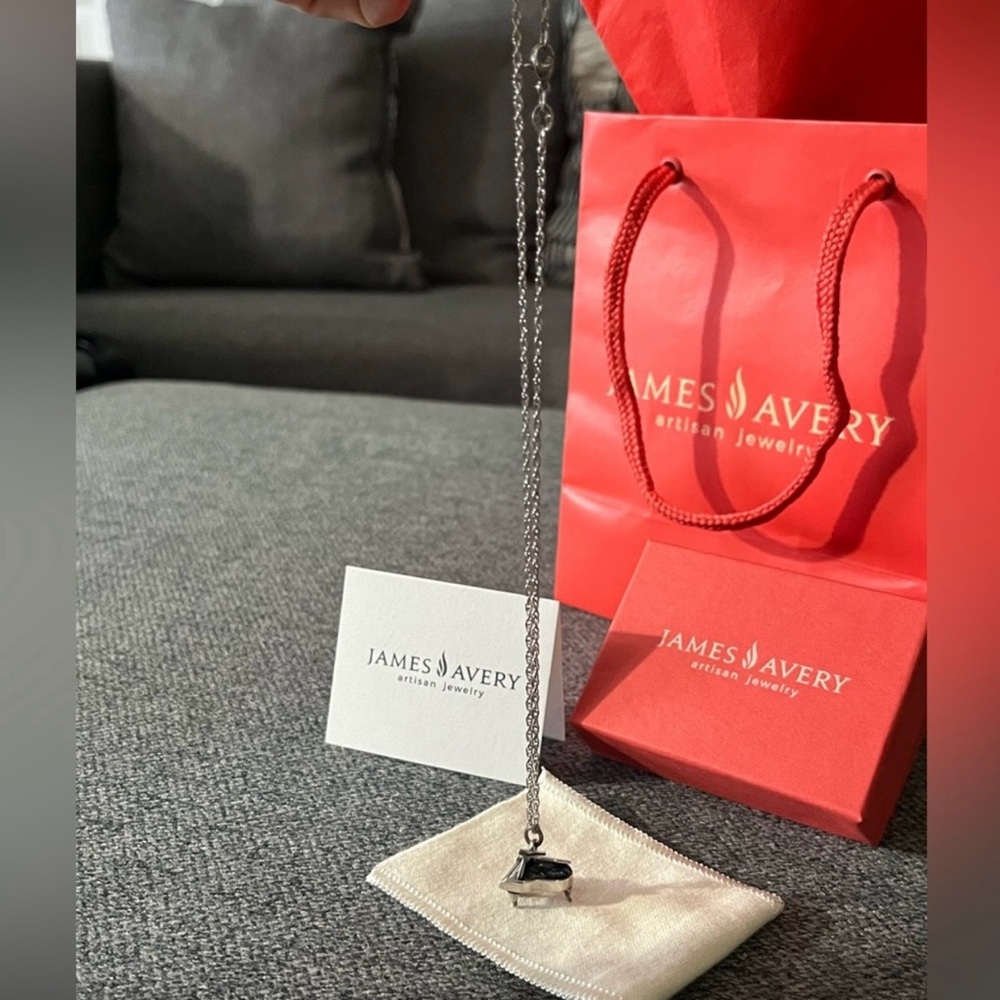 James Avery Silver Necklace with retired 3D piano Charm